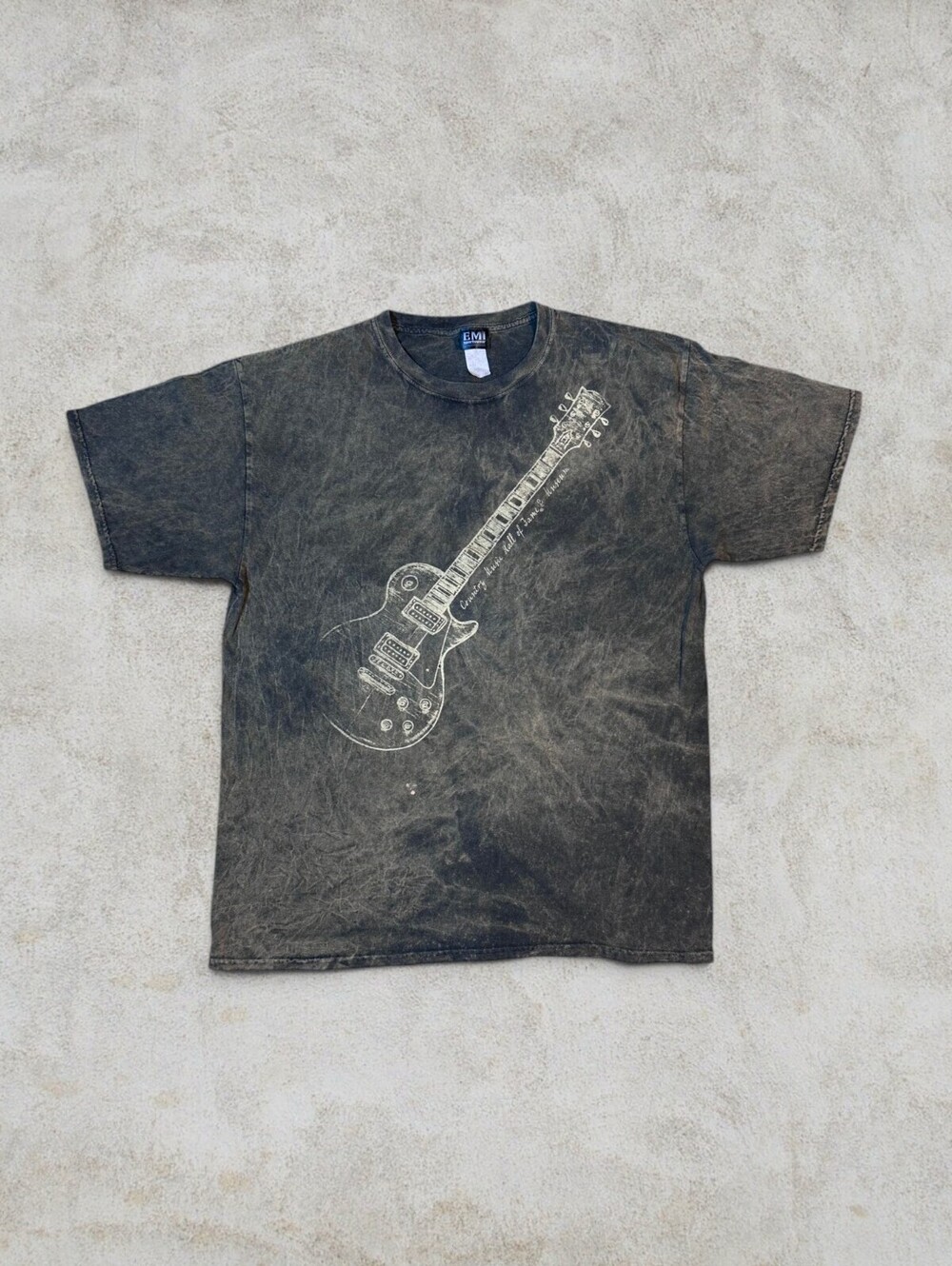 Vintage Country Music Hall of Fame Acid Wash Brown Graphic T Shirt Sz XL